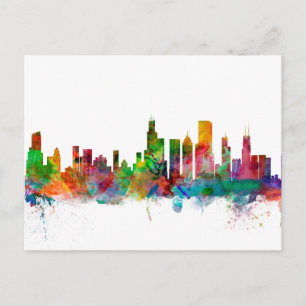 Chicago Illinois Skyline Postkarte