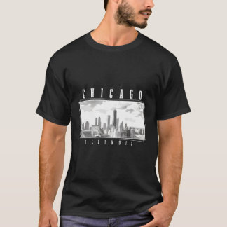 Chicago Illinois Skyline Pride Schwarz-weiß Chicag T-Shirt