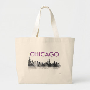 CHICAGO ILLINOIS SKYLINE - riesige Taschen-Tasche Jumbo Stoffbeutel