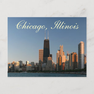 Chicago Illinois Skyline Sunrise Travel Post Card Postkarte