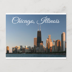 Chicago Illinois Skyline Sunrise Travel Post Card Postkarte