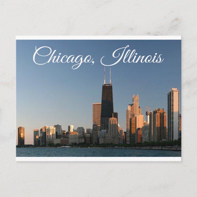 Chicago Illinois Skyline Sunrise Travel Post Card Postkarte (Vorderseite)