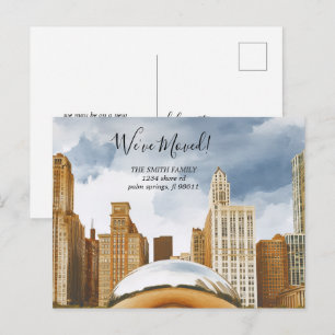 Chicago Illinois Skyline Umzugsankündigung Postkarte