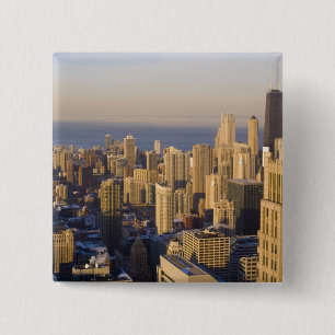 Chicago, Illinois, Skyline vom Sears Tower Button