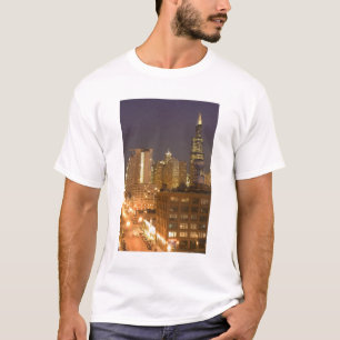 Chicago, Illinois, Skyline vom West Loop aus bei T-Shirt