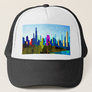 Chicago Illinois Skyline von Jon Baran Truckerkappe