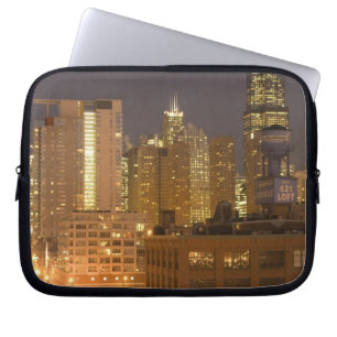 Chicago, Illinois, Skyline von West Loop aus bei Laptopschutzhülle