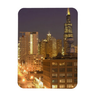 Chicago, Illinois, Skyline von West Loop bei Magnet