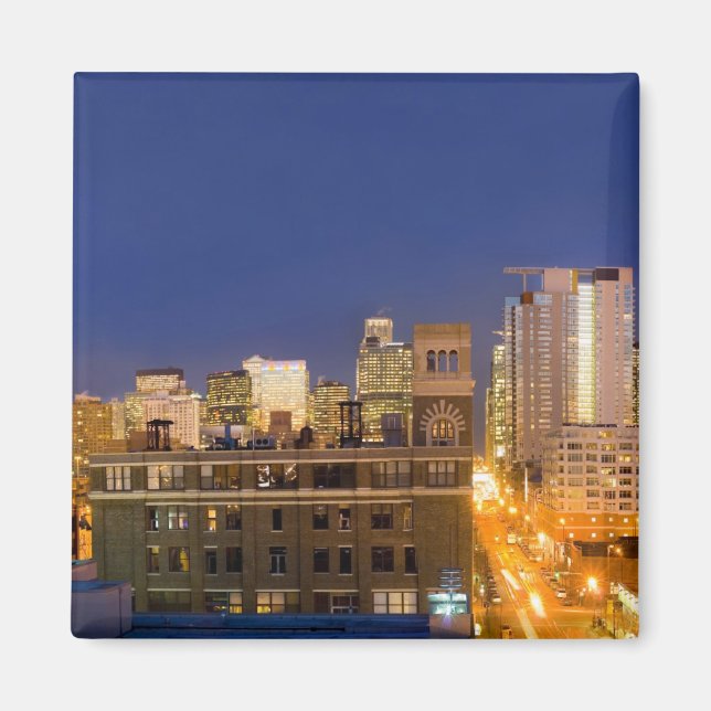 Chicago, Illinois, Skyline von West Loop erschosse Magnet (Vorne)
