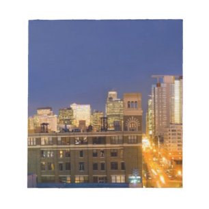 Chicago, Illinois, Skyline von West Loop erschosse Notizblock