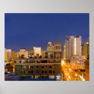 Chicago, Illinois, Skyline von West Loop erschosse Poster