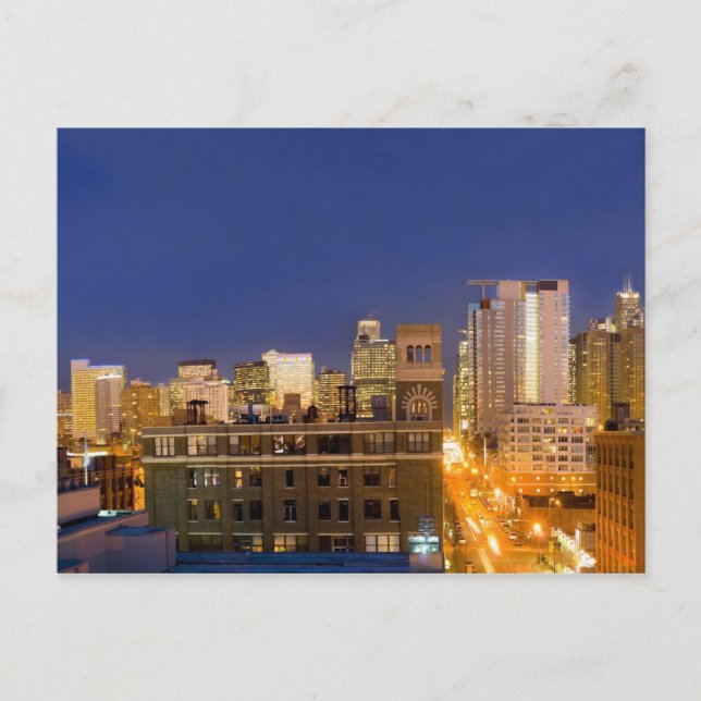 Chicago, Illinois, Skyline von West Loop erschosse Postkarte (Vorderseite)