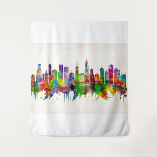 Chicago Illinois Skyline Wandteppich