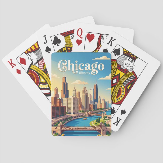 Chicago Illinois Spielkarten (Rückseite)