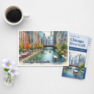 Chicago Illinois Stadt Fluss Postkarte