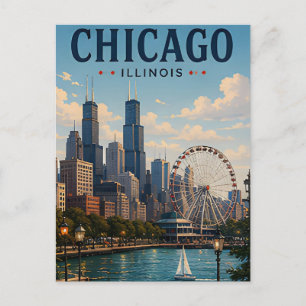 Chicago Illinois Stadt Reise Escape Postkarte