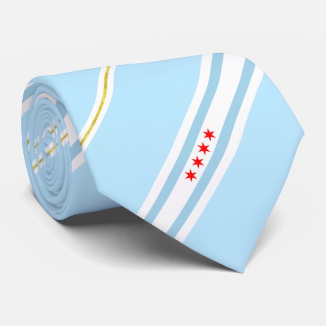 Chicago (Illinois) Stadtflagge Neck Tie Krawatte (Gerollt)