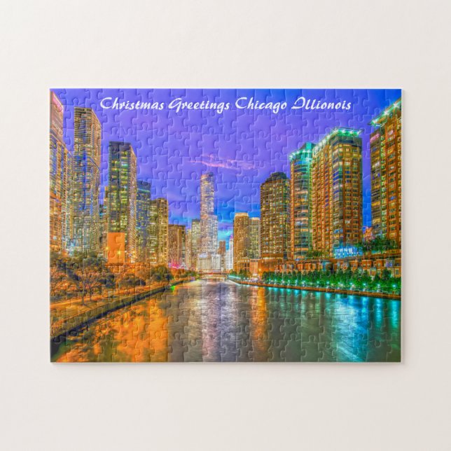 Chicago Illinois Streetscape Jigsaw Puzzle (Horizontal)