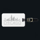 Chicago, Illinois Stylized Skyline Luggage Gepäckanhänger<br><div class="desc">Ein einzigartiges Gepäckanhänger,  das die schöne Stadt Chicago,  Illinois,  darstellt.  Dieses Tag zeigt eine stilisierte Abbildung der einzigartigen Skyline der Stadt mit ihrem Namen darunter.</div>