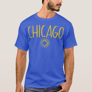 Chicago Illinois Sun Zeichnend handgeschriebenen T T-Shirt
