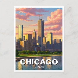 Chicago Illinois Travel Postkarte