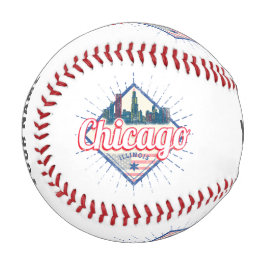 Chicago Illinois United Staaten Retro Skyline USA Baseball