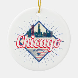 Chicago Illinois United Staaten Retro Skyline USA Keramik Ornament