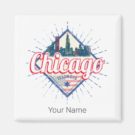 Chicago Illinois United Staaten Retro Skyline USA Magnet