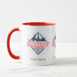 Chicago Illinois United Staaten Retro Skyline USA Tasse