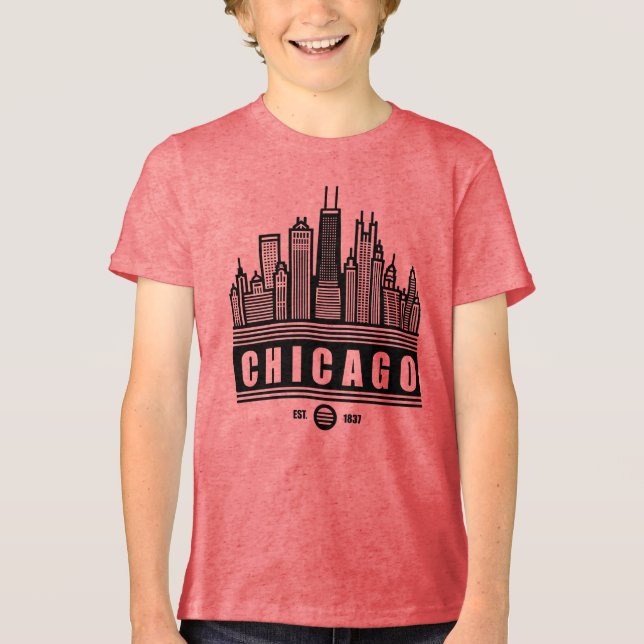 Chicago Illinois United Staaten Tri-Blend Shirt (Vorderseite)