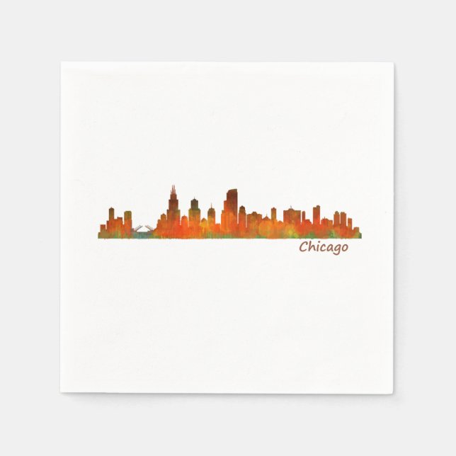 chicago Illinois US City skyline v01 Serviette (Vorderseite)