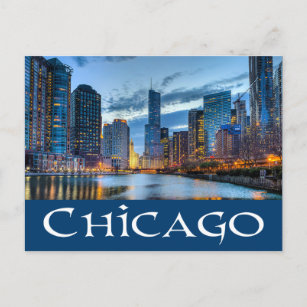 Chicago Illinois USA - Chicago Skyline At Sunset Postkarte