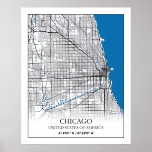 Chicago Illinois USA City Travel Poster