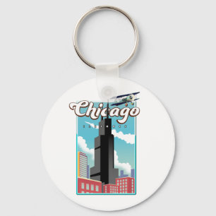 Chicago Illinois USA Reiseplakat Magnet Schlüsselanhänger