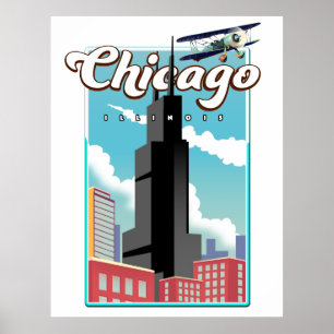 Chicago Illinois USA Reiseplakat Poster