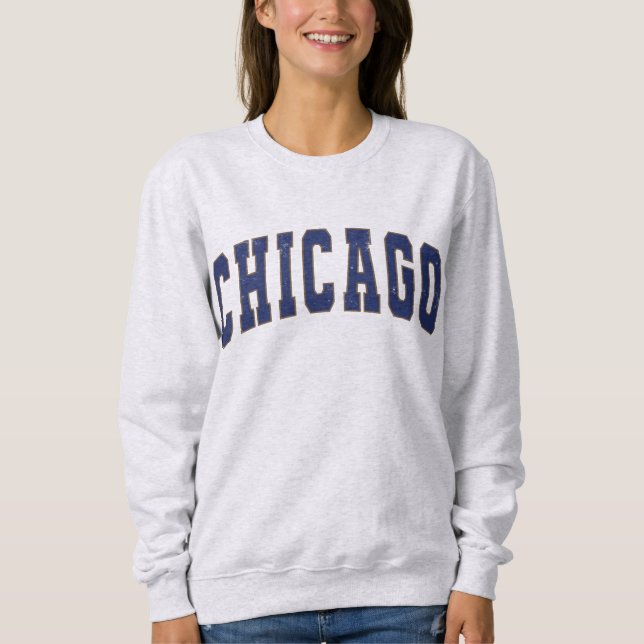 Chicago Illinois Vintag Uni Style Sweatshirt (Vorderseite)