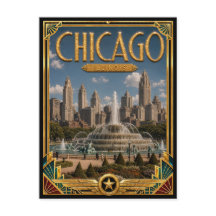 Chicago Illinois Vintage Art Deco Golden Age