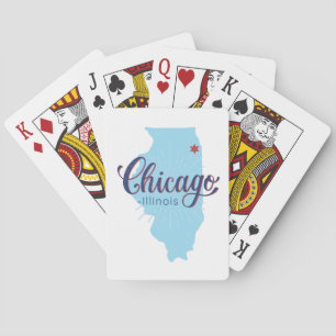 Chicago Illinois Vintage Karte Spielkarten