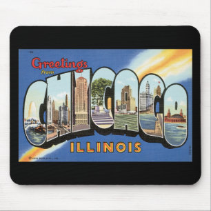 Chicago Illinois Vintage-Postkarte Mousepad