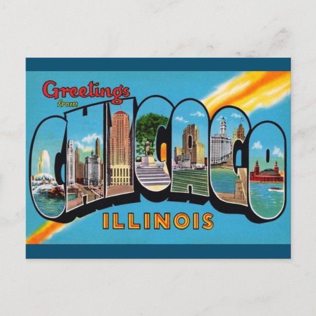 Chicago, Illinois Vintage Travel Postcard Postkarte (Vorderseite)