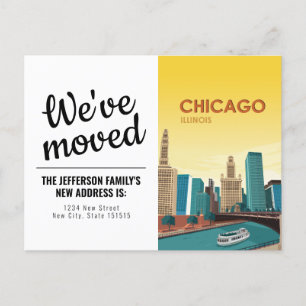 Chicago Illinois Vintage Wir sind umgezogen Postka Postkarte
