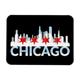 Chicago Illinois Windy City 4 Sterne Chi Town Logo Magnet