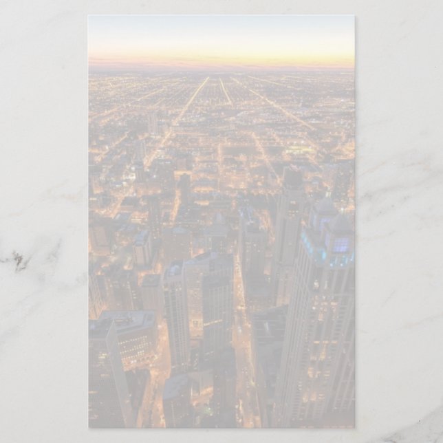 Chicago im Stadtzentrum gelegen am Sonnenuntergang Briefpapier (Vorderseite)