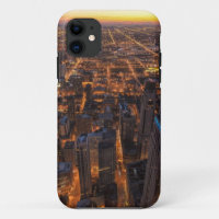 Chicago im Stadtzentrum gelegen am Sonnenuntergang
