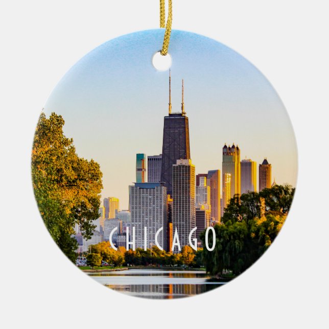 Chicago in Dusk Keramik Ornament (Vorne)