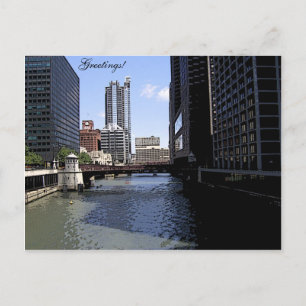 Chicago Innenstadt am Fluss Postkarte