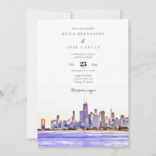 Chicago Invitación de Boda Skyline Einladung