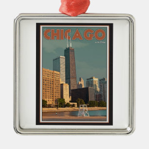 Chicago- - Johnhancock Mitte Ornament Aus Metall