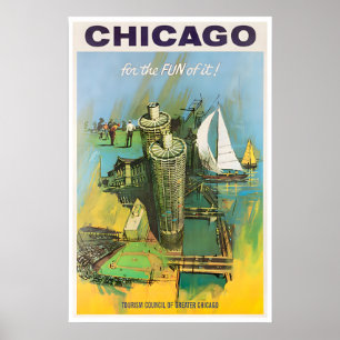 Chicago-Karte Reiseplakat Illinois-Kunstdruck Poster