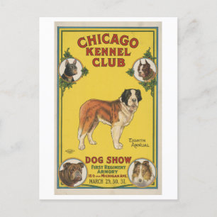 Chicago Kennel Club Hundeausstellung Vintage-Werbu Postkarte